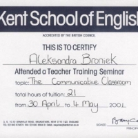 Wyjazdy zagraniczne w celach edukacjnych: 2 Seminaria metodyczne (Teacher Training Seminar) w Broadstairs w Anglii: 